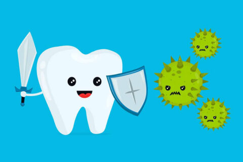 animation of teeth fighting virus