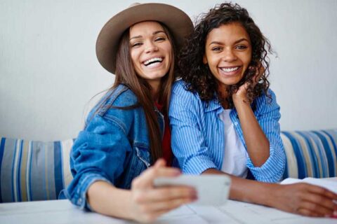 Friends sitting