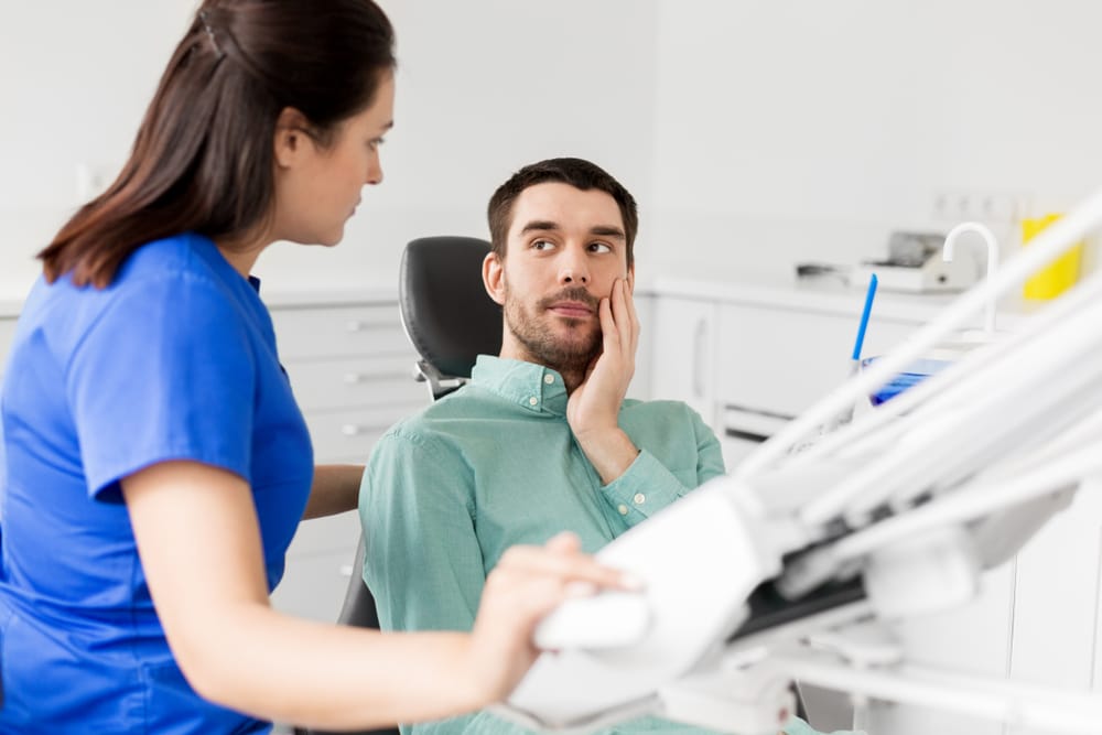 Patient at dentist clinic