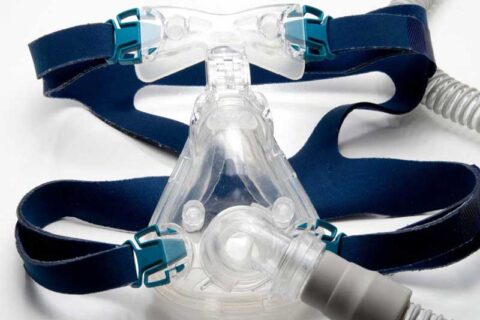 a close-up of a cpap mask