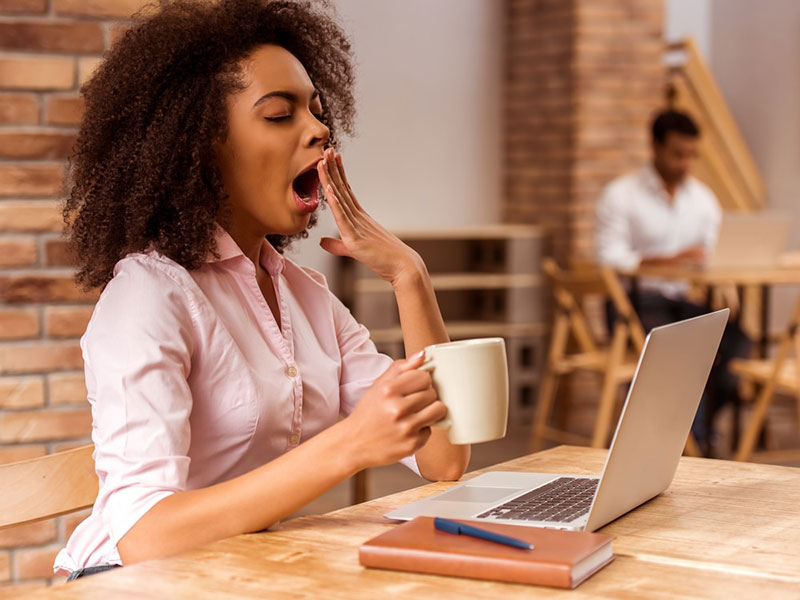 women yawning