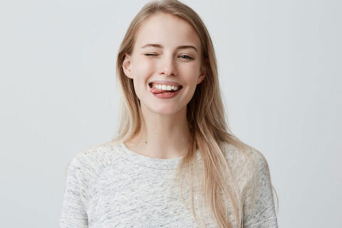 A women smiling